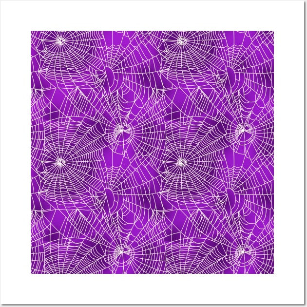 Spider Webs Royal Purple Wall Art by sandpaperdaisy